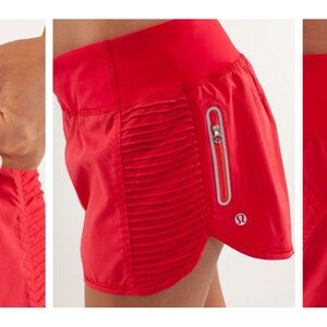 Lululemon Red Run Bright at Night Lightweight Shorts 12